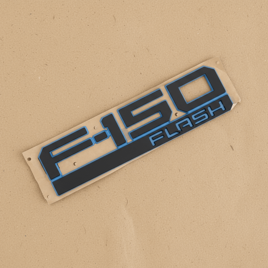 2021-2025 Ford F-150 Front Fender Name Plate Black/Blue Flash OEM