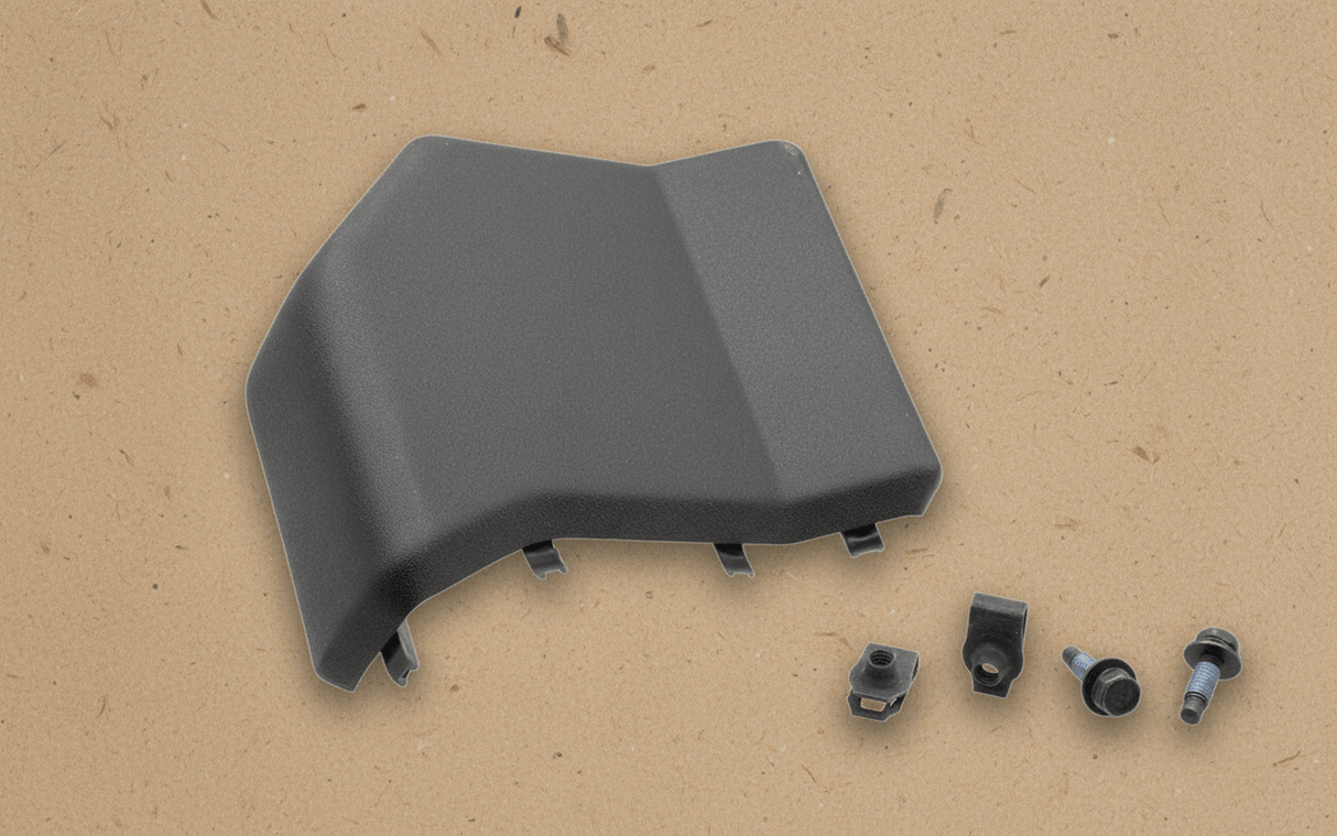 ML3Z-16N470-A 2021-2026 Bronco/F-150/Super Duty OEM Running Board End Cap Black Pass Rr