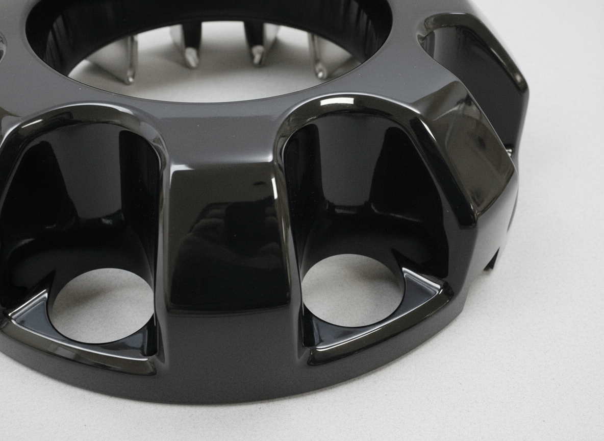 KC3Z-1130-AA 2023-2025 Ford F-250 F-350 Super Duty Gloss Black Front Center Wheel Cover Hub Cap (1) Genuine OEM