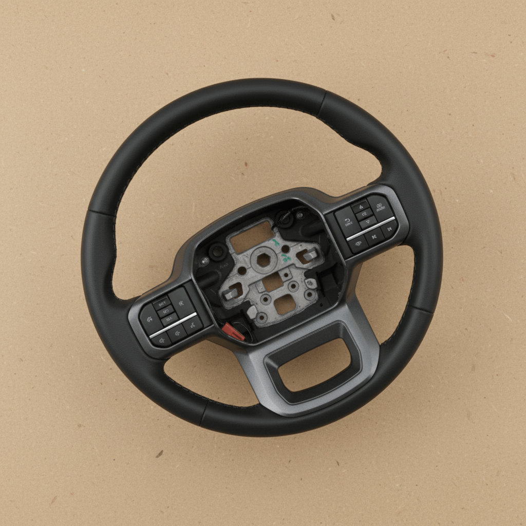 PC3Z-3600-PA 2023-2025 Ford Super Duty OEM Lariat Black Leather Steering Wheel (1)