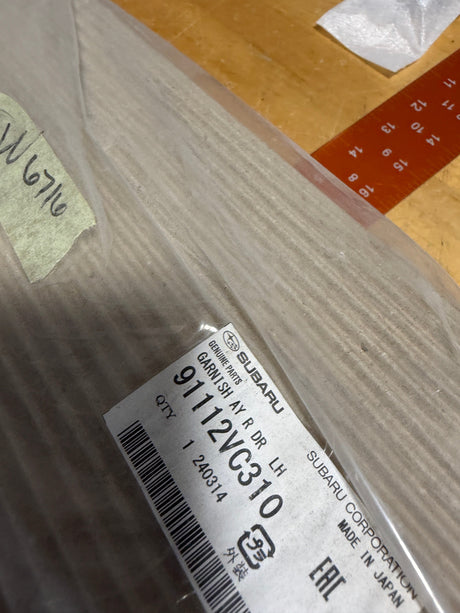 CL0925-91112VC310-G23 22-24 Subaru WRX Driver Side Rear Wheel Arch Molding OEM