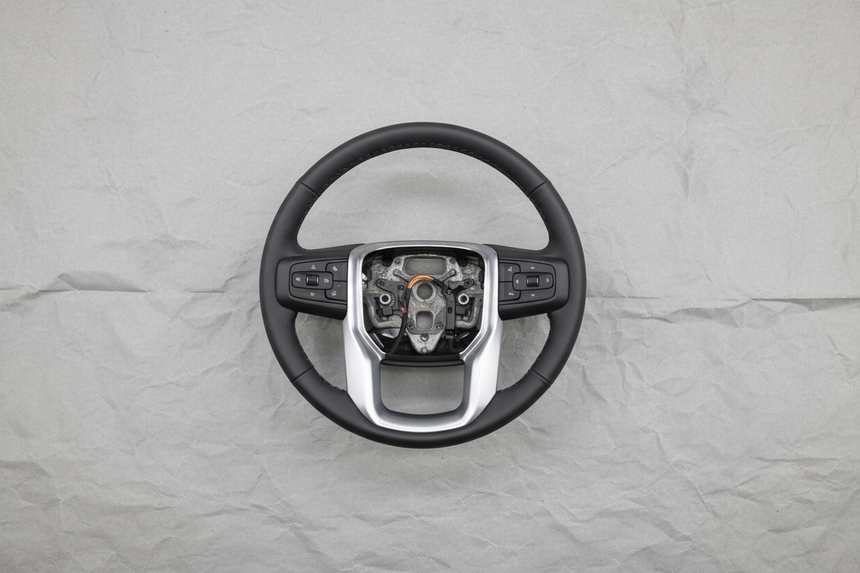 2021-2024 Yukon OEM Steering Wheel Black Leather Heated Without Adaptive Cruise 3.0L 5.3L 6.2L