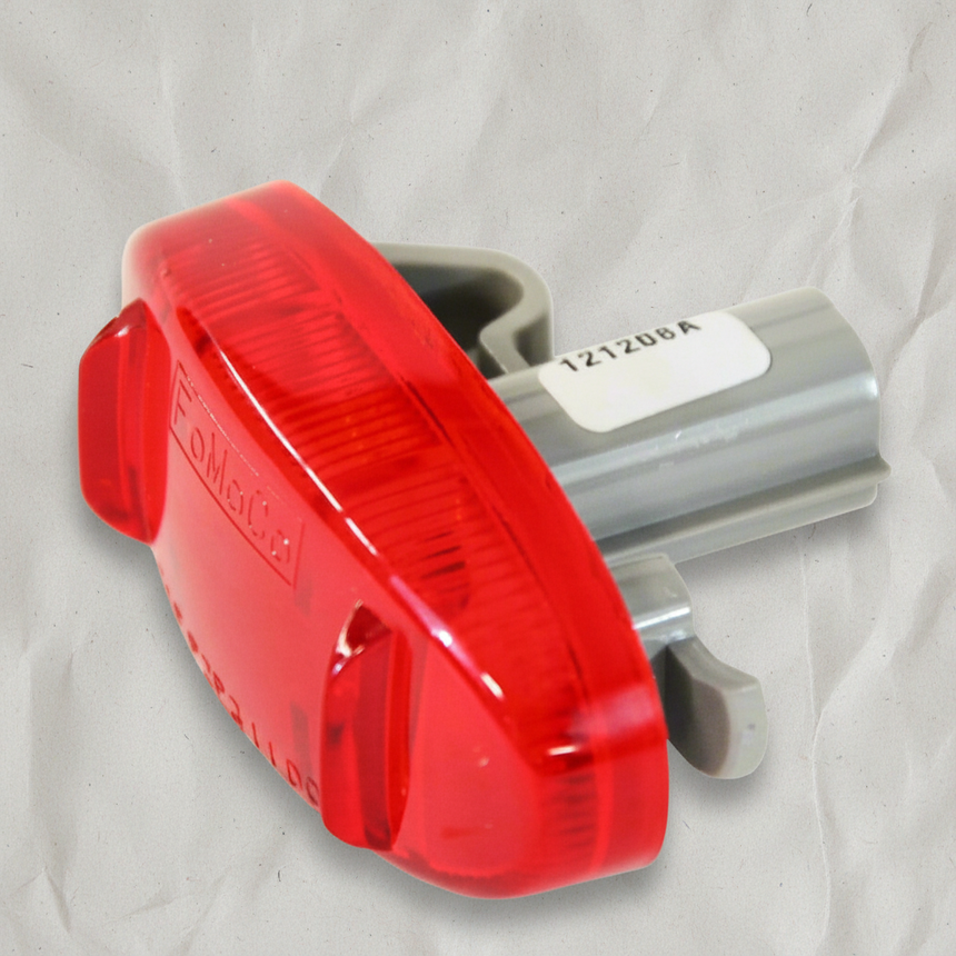 Ford F-350 F-450 Red Side Marker LED Lamp - Full View on gray wrinkle kraft paper