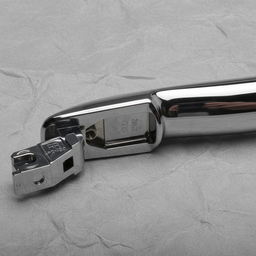 2011-2017 Nissan Quest Front Exterior Door Handle OEM - Top Detail Angle 2