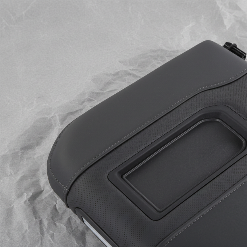2019-2023 Silverado 1500 2500HD 3500HD Genuine OEM Black Leather Armrest - Top Detail