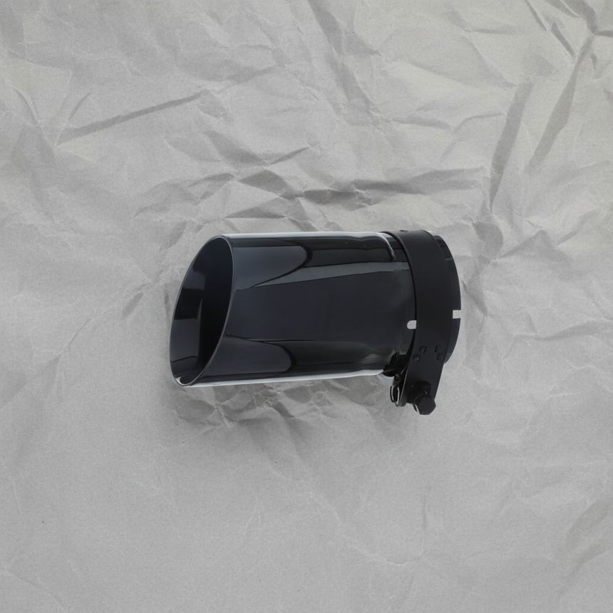 Nissan Frontier Black Exhaust Finisher with Nissan Logo OEM - Full View