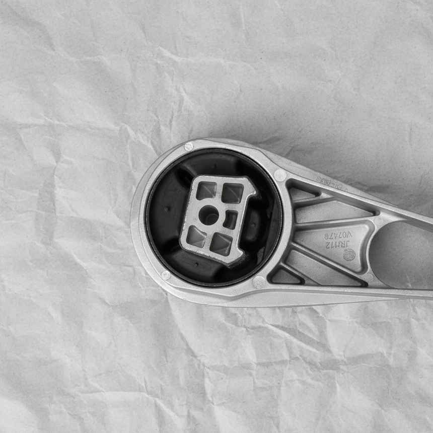 Middle macro crop on light grey wrinkled kraft paper background