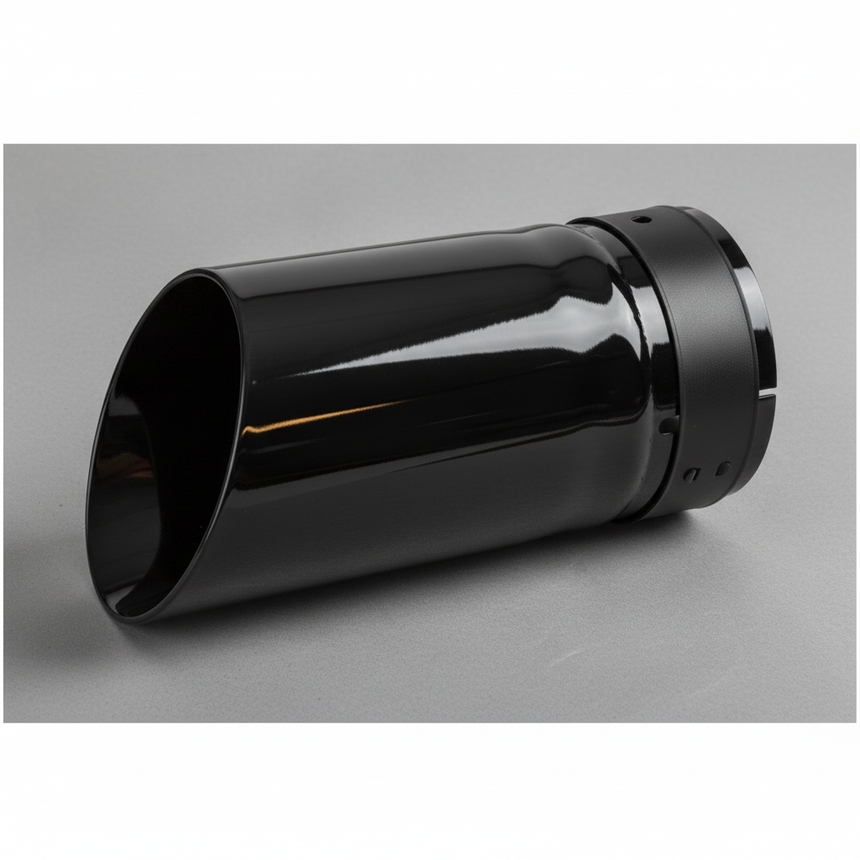 Nissan Frontier Black Exhaust Finisher with Nissan Logo OEM - Middle Detail
