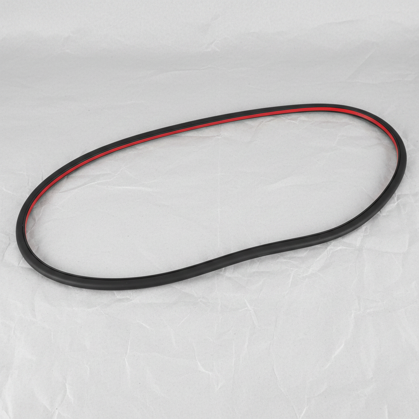 2019-2023 Volkswagen Jetta Driver Side Front Lower Door Weatherstrip OEM on grey wrinkled kraft paper background