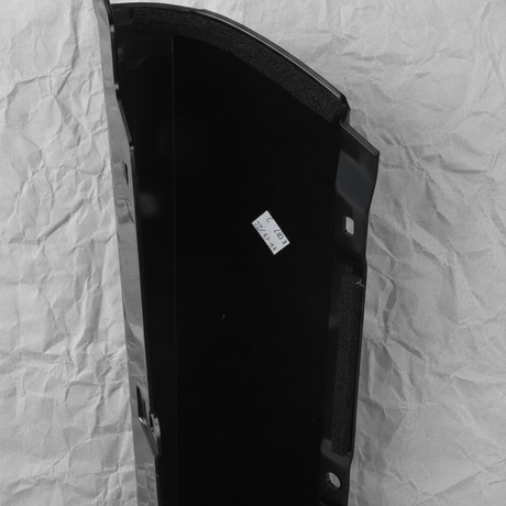 Close-up alternate angle of Ford OEM Rear Passenger Side Pillar Molding Black