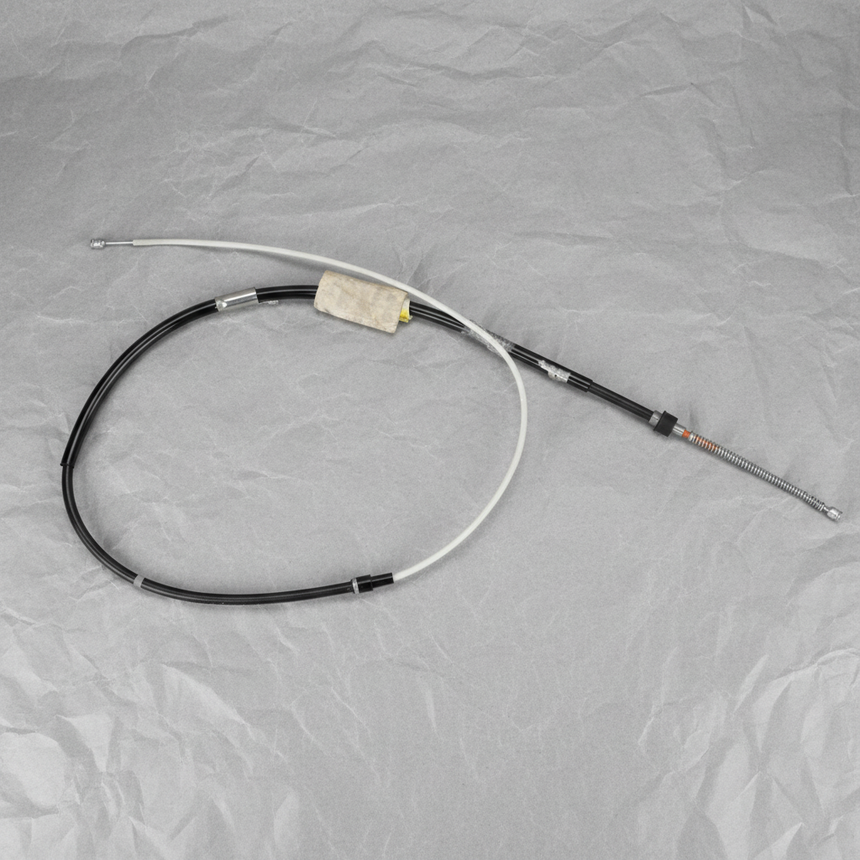 Full View - Rear Parking Brake Cable on Grey Kraft Paper