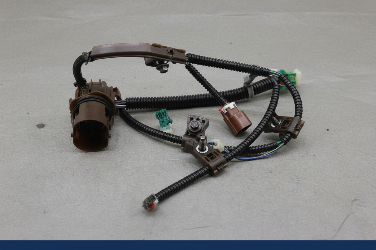 2020-2026 Ford F250 F350 10R140 Auto Trans Wiring Connector OEM - Rotated 27 degrees on gray kraft paper background