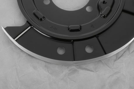 Passenger Side Brake Splash Shield - Bottom Section Detail