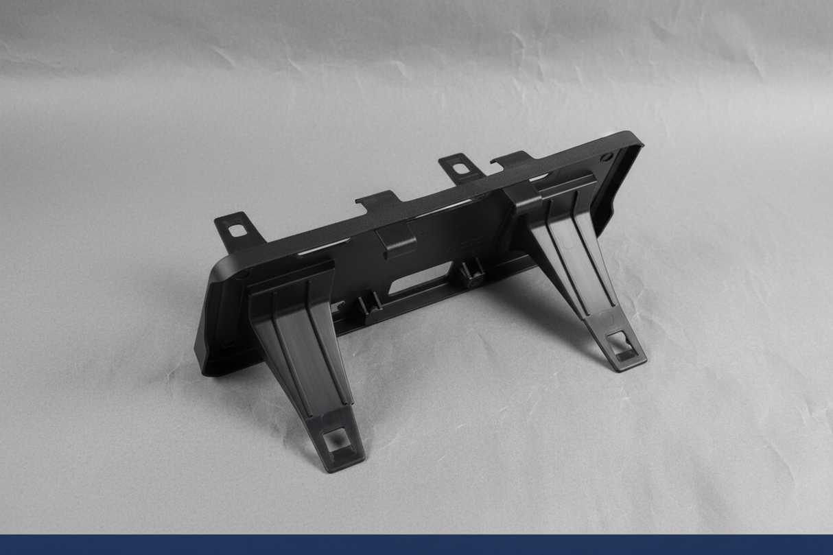 2023-2025 Ford F350 F450 Dually Front License Plate Bracket OEM - Detail view on gray kraft paper