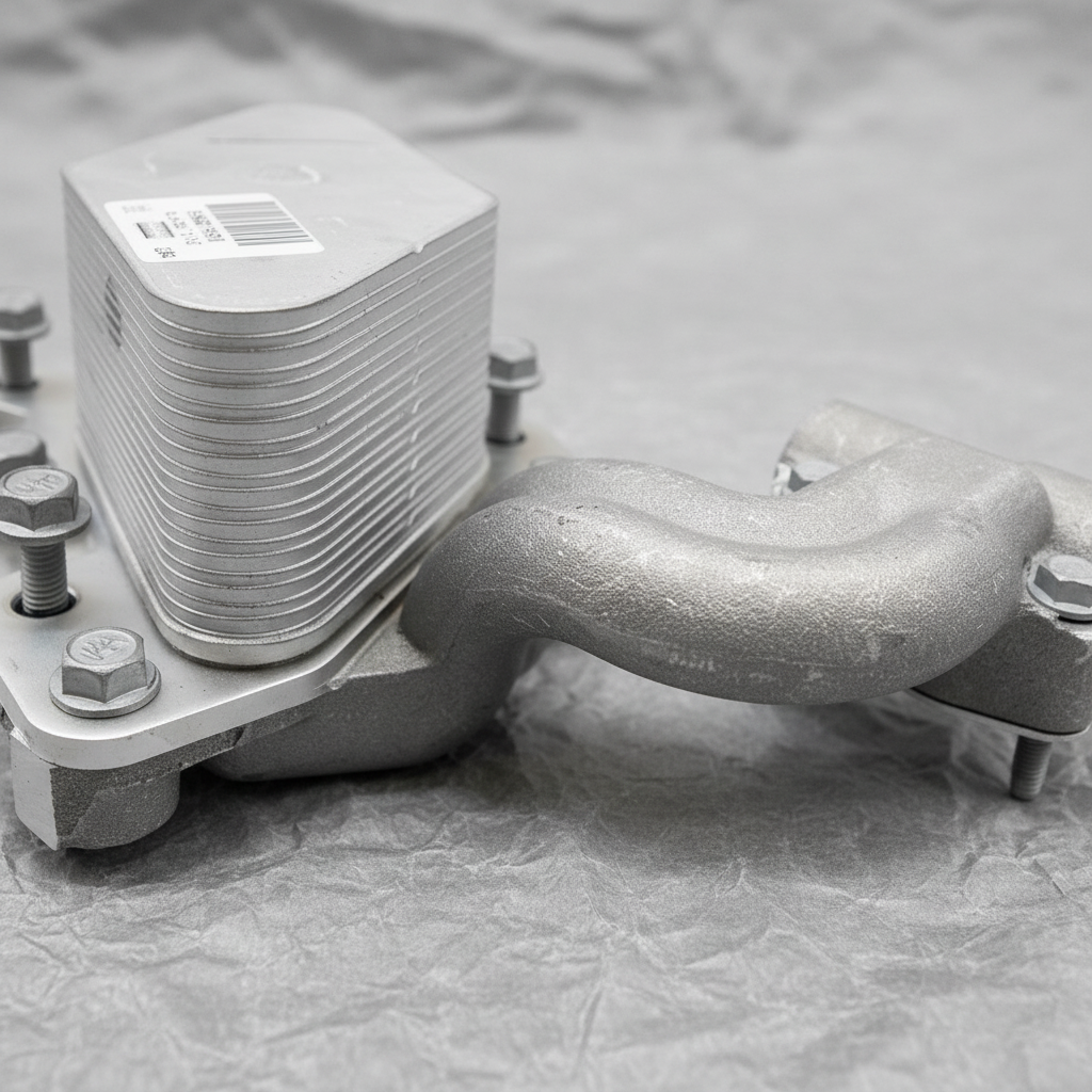 Camaro Cadillac CTS 6.2L Engine Oil Cooler - Bottom Detail 2