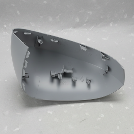 2024-2025 Nissan Rogue Driver Side Door Mirror Cover - Back view gray primer on kraft paper