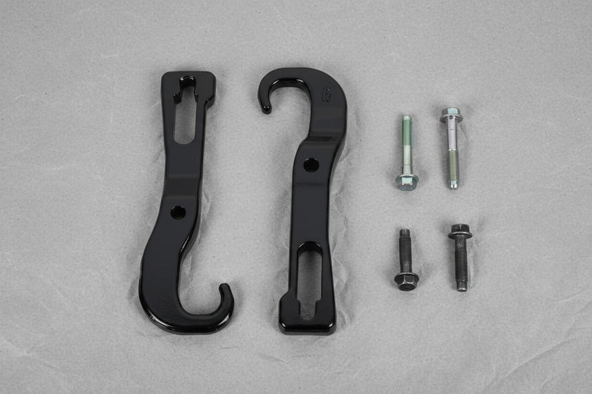 2019-2024 Nissan Titan Front Bumper Tow Hooks Kit Black 2-Piece OEM