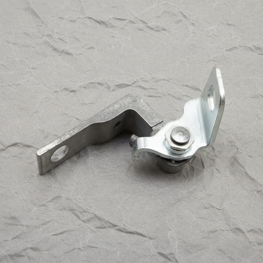 Ford OEM Driver Side Rear Lower Door Hinge - Top Detail
