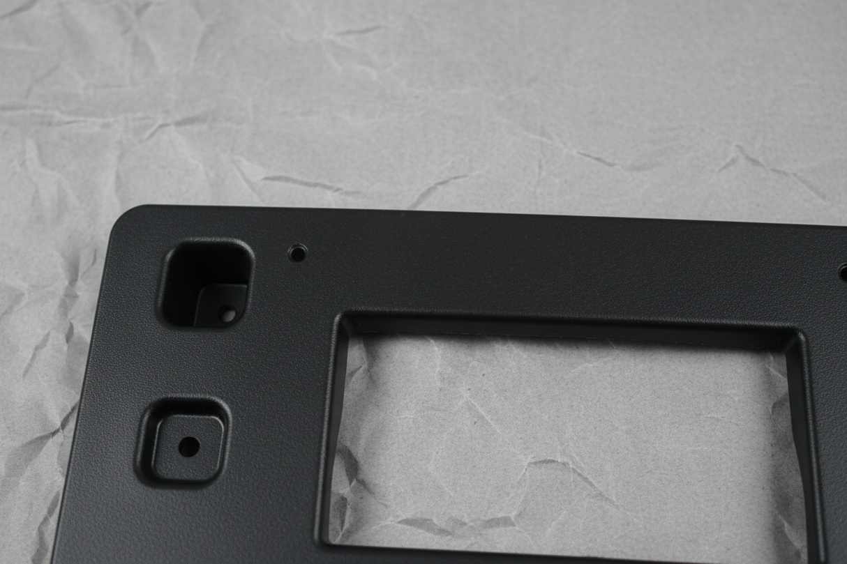 Chevrolet Trax license bracket top section macro detail