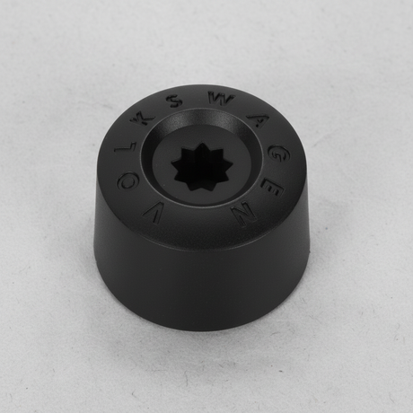 2009-26 Volkswagen Atlas Golf GTI Beetle OEM Wheel Bolt Cover Black Macro Crop
