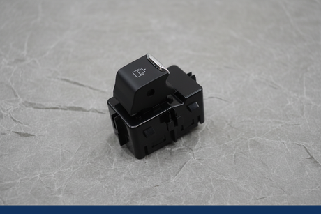 2021-2025 Ford F-150 Sliding Rear Window Switch Sunroof Power Rear Glass OEM - Rotated 27 degrees on gray kraft paper background