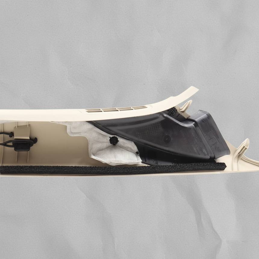2020-2022 Ford Escape Driver Windshield Pillar Trim Beige OEM - Top Detail Angle 2