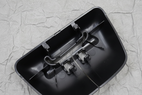Driver Side Rear Seat Back Panel Cap 60% Ebony - Top Detail Angle 2