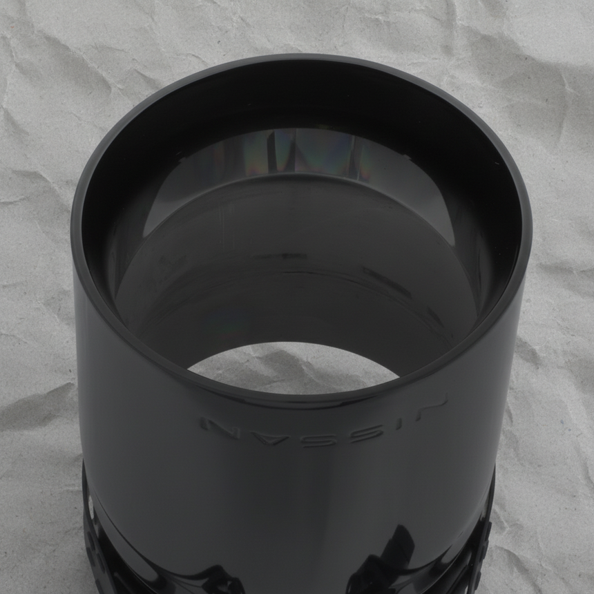 Nissan Frontier Black Exhaust Finisher with Nissan Logo OEM - Detail View