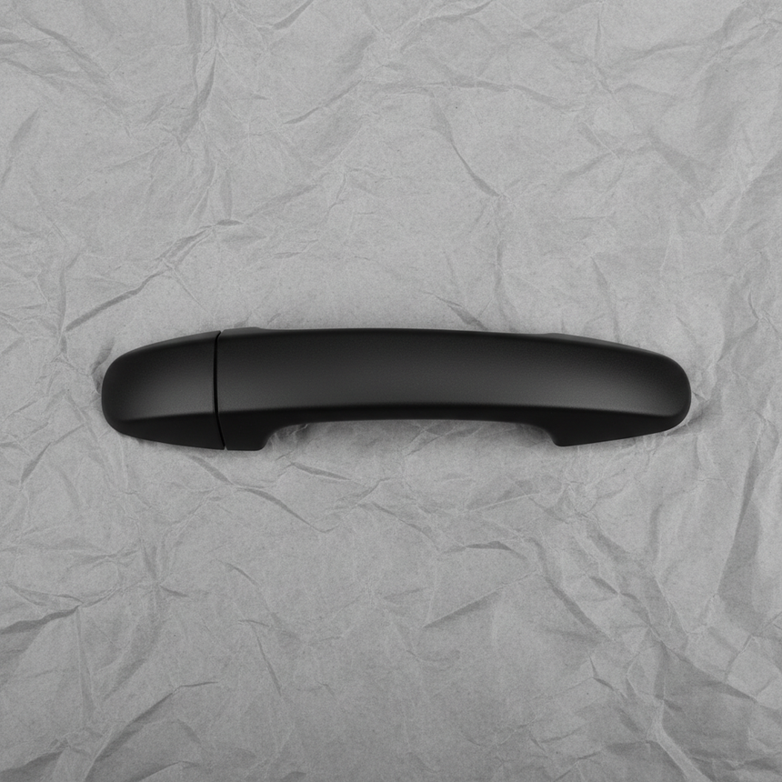 Full View - Black Sliding Door Handle on Grey Kraft Paper