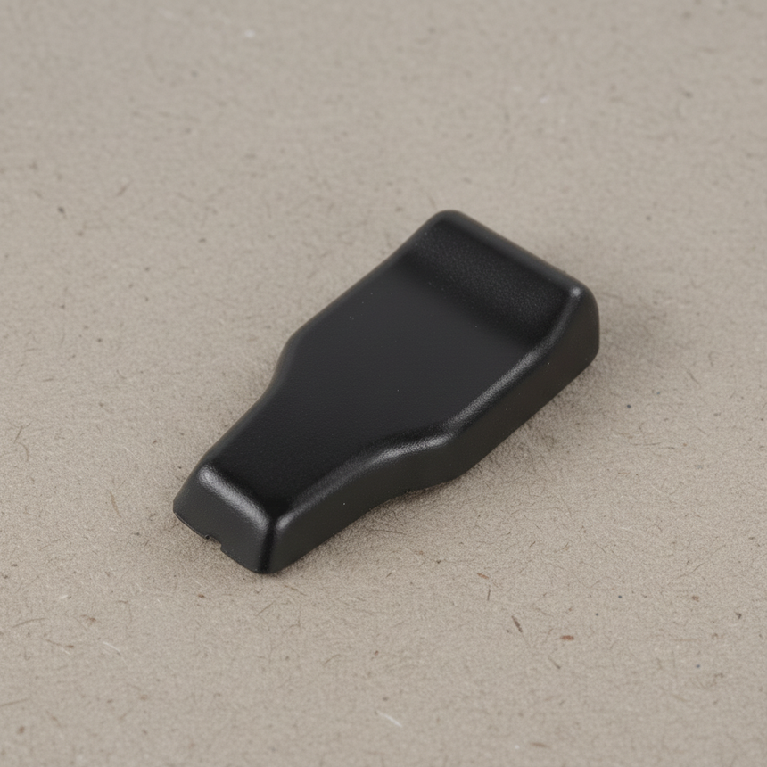 2018-2026 Jeep Wrangler OEM Removable Top Hinge Cover Driver – Bottom detail on light grey kraft paper