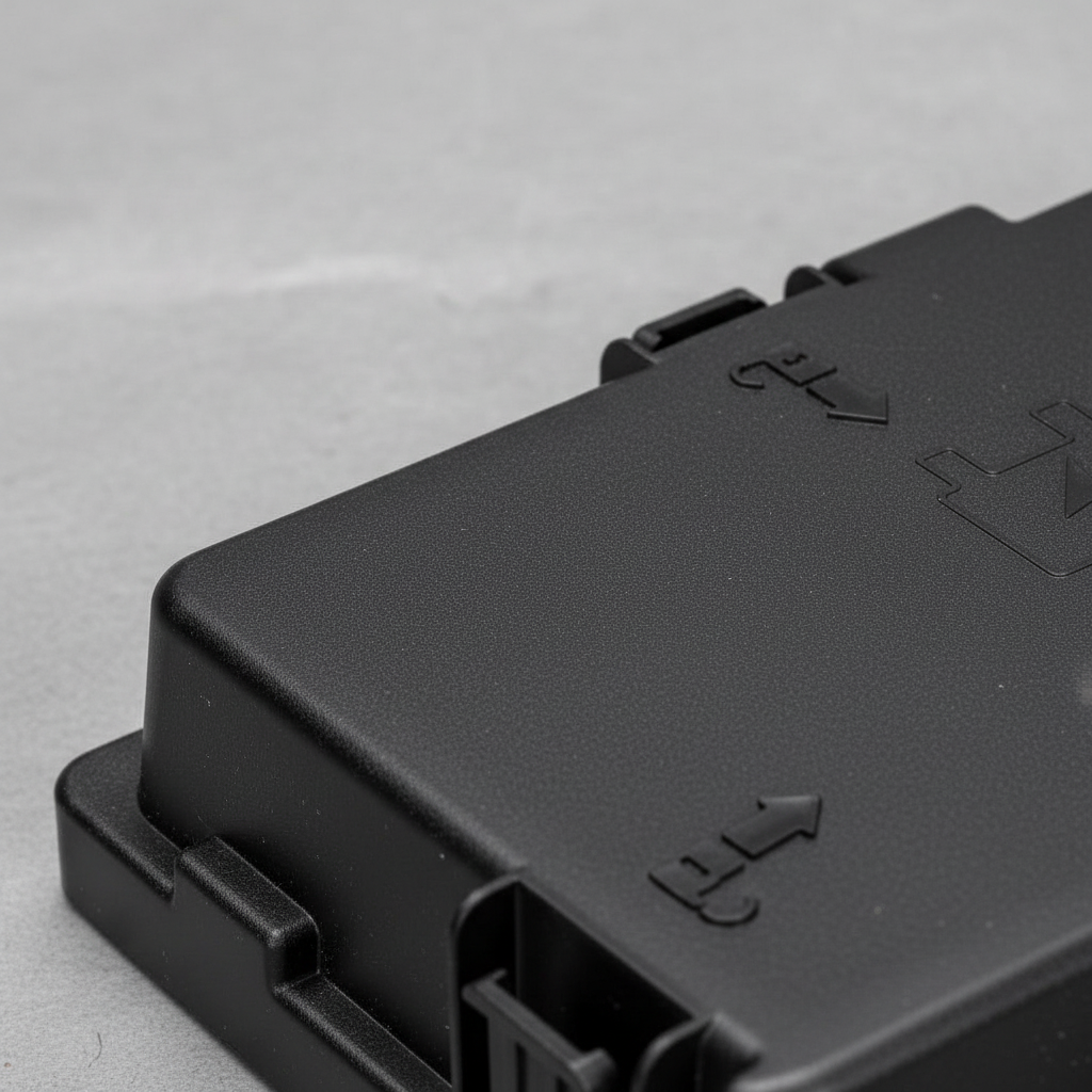 Jeep Cherokee under hood fuse box cover - top section detail