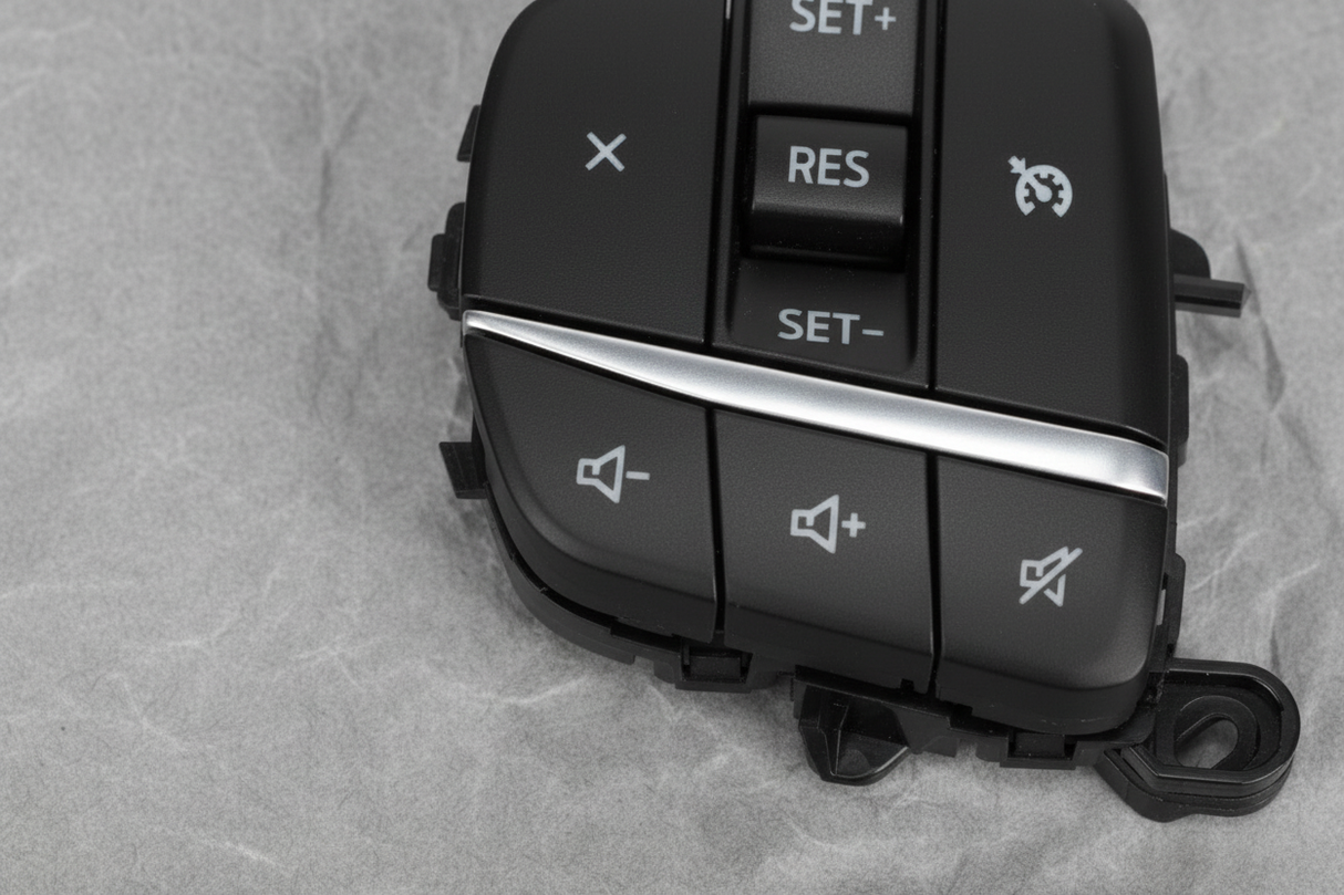 Ford Maverick cruise control switch bottom section macro detail