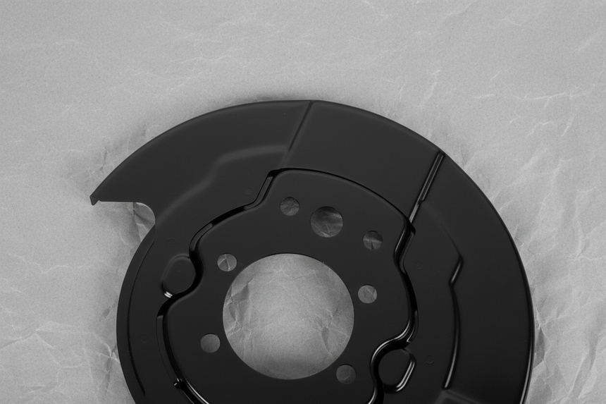 Driver Side Brake Splash Shield - Top Section Detail