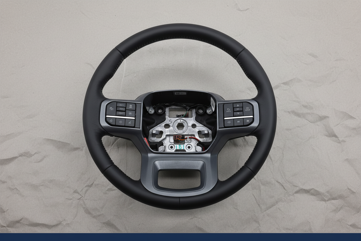 Ford Super Duty Lariat steering wheel alternate rotated view