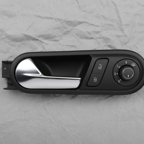 VW Beetle Convertible Interior Door Handle Chrome OEM - Macro Top