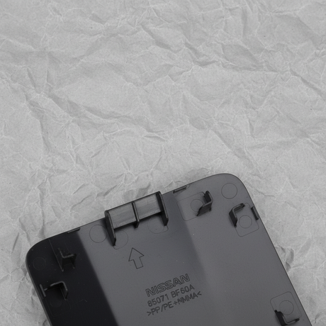2024-2025 Nissan Rogue Rear Bumper Towing Eye Cover Cap Unpainted OEM - Top Detail Angle 2