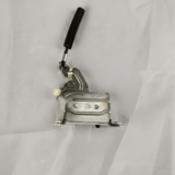Full view of sliding door latch angle 2 on light grey wrinkled kraft paper