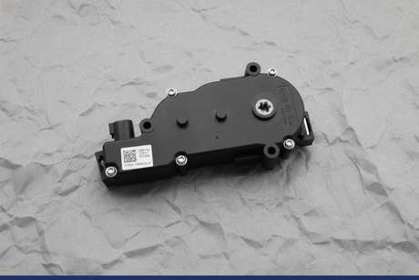 2020-2025 Ford Explorer Lincoln Aviator 2nd Row Seat Adjuster Motor OEM - Rotated 27 degrees on gray kraft paper background