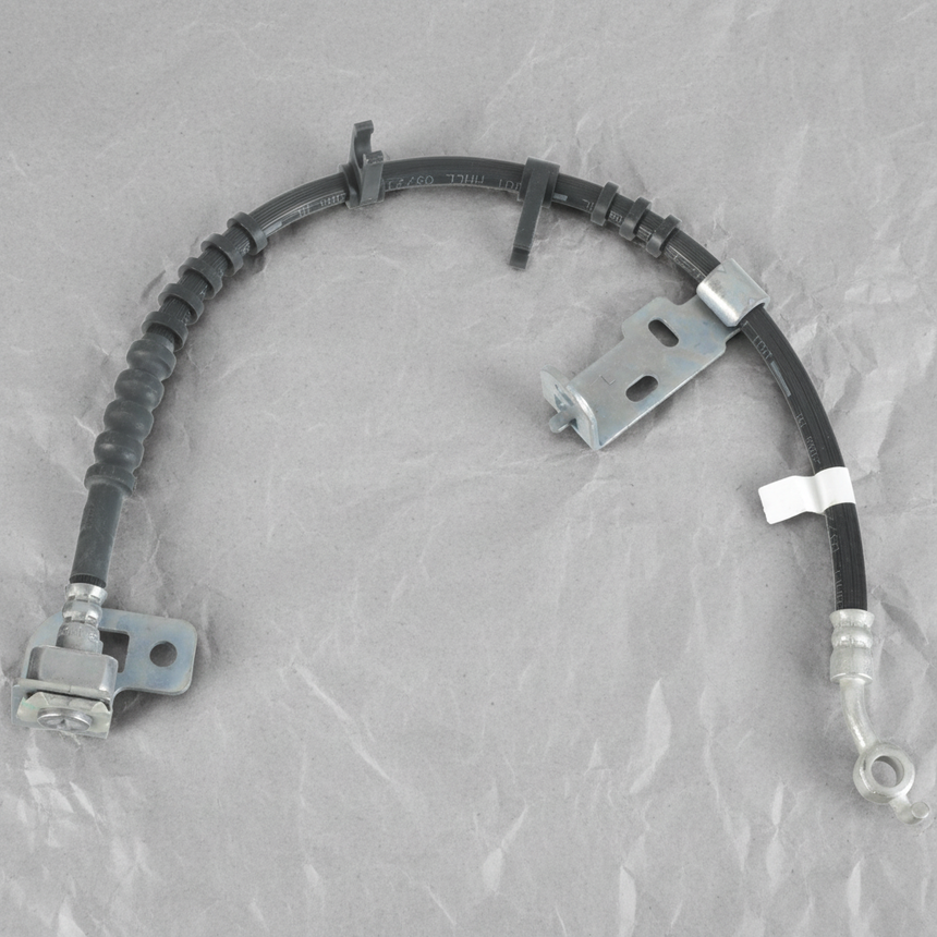 2021-2025 Ford F-150 4WD Front Driver Side Flex Brake Hose with Bracket - Full View