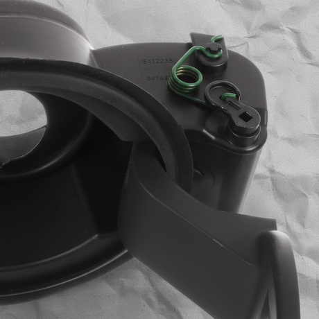 Fuel tank filler pipe housing hinge - middle section detail