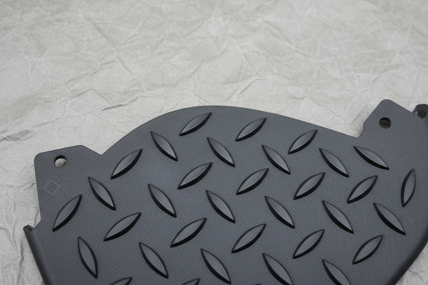 Passenger Side Rear Bumper Step Pad Insert - Top Section Detail