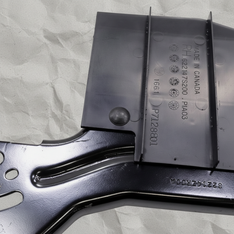 2008-2015 Nissan Titan Passenger Front Bumper Bracket 3-Piece Design OEM - Top Detail