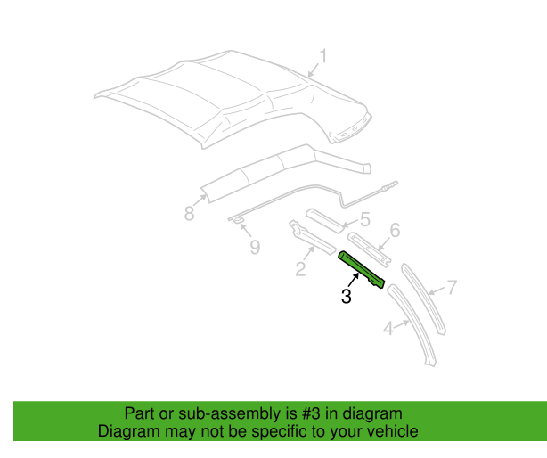 CL-4R3Z-7651564-A-C29 2006-2014 Ford Mustang Convertible Upper Center Weatherstrip Seal Genuine New