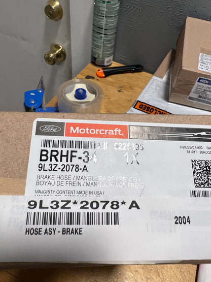 CL-9L3Z-2078-A-H14 2009-2011 Ford F-150 Passenger Side Front Brake Hydraulic Hose 9L3Z-2078-A