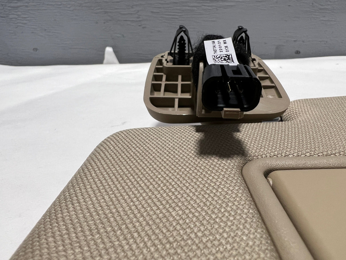 7HD73HL1AA 2019-2021 Ram 1500 DT Tan Driver Side Sun Visor - Illuminated -With Garage Buttons