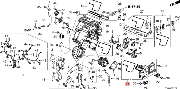 CL-79205-TYA-A41-J6 2022-2023 Acura MDX AC/Heater Blower Box Set Joint Duct Genuine New 79205-TYA-A41